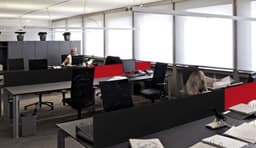 Bureauscherm - speciaal ontwikkeld om tussen bureaus te plaatsen