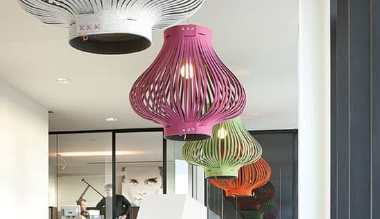Akoestische lamp gemaakt van 100% recyclebaar ecologisch vilt