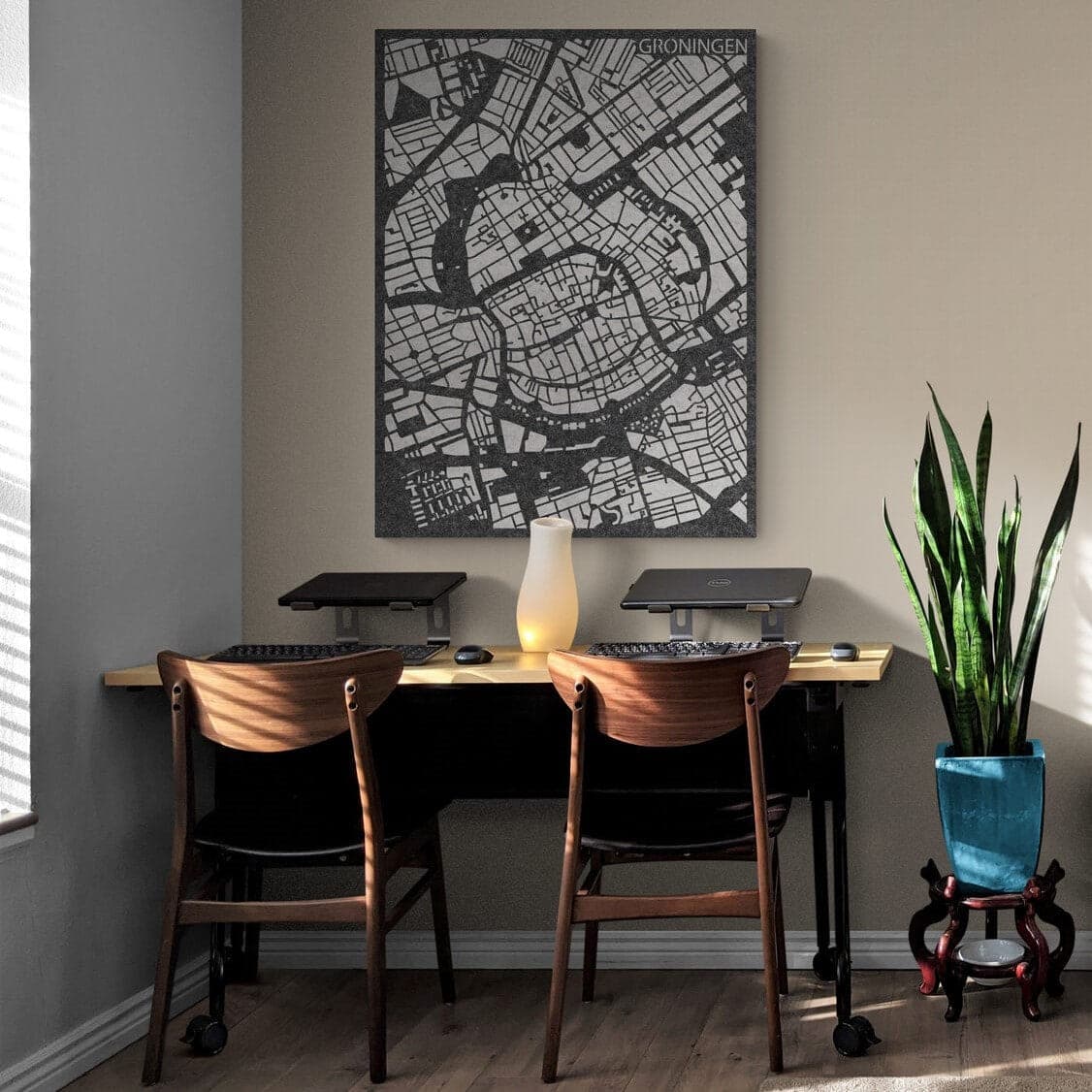 City Map Groningen gemaakt van PET-vilt