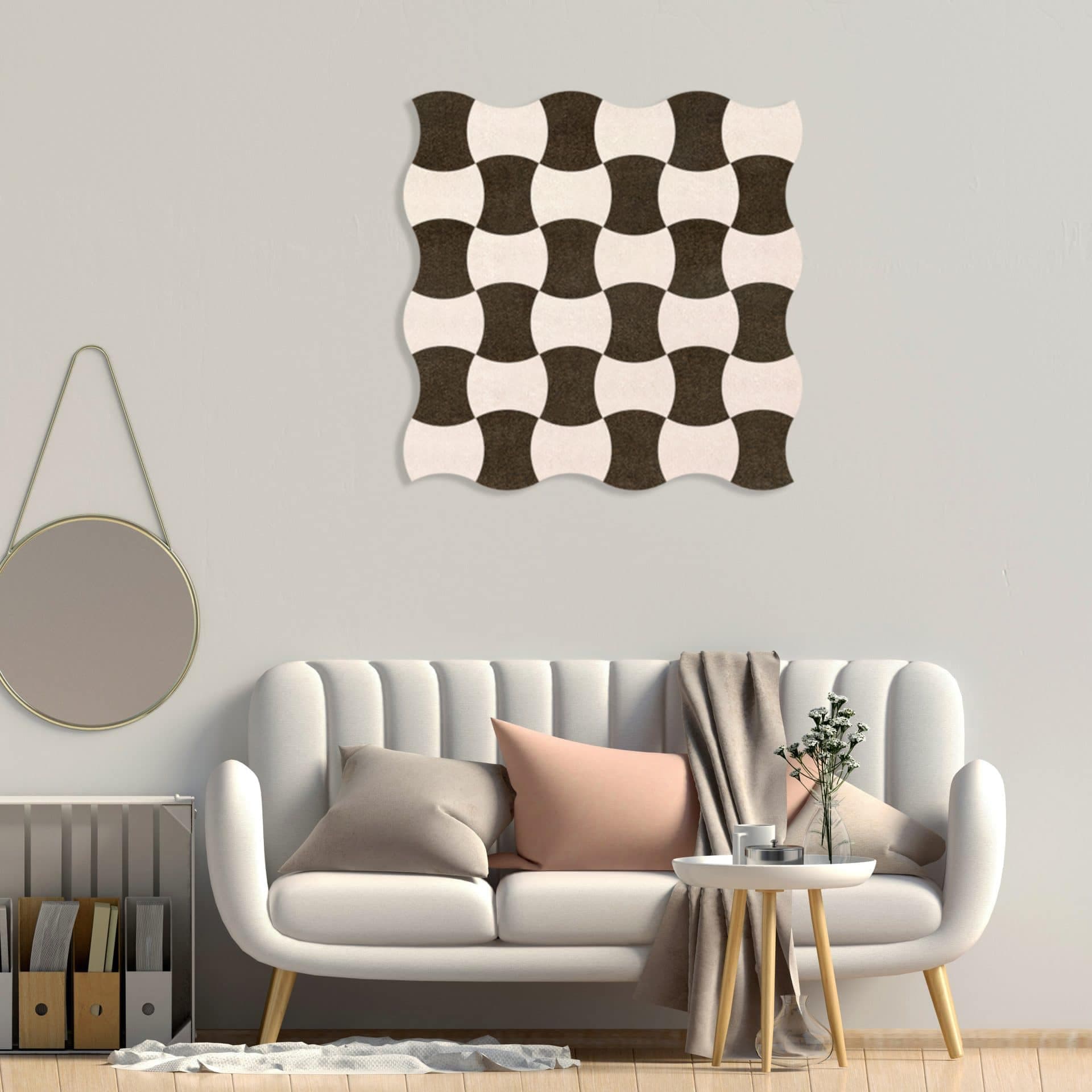 Mockup room stick curve - PET-vilt