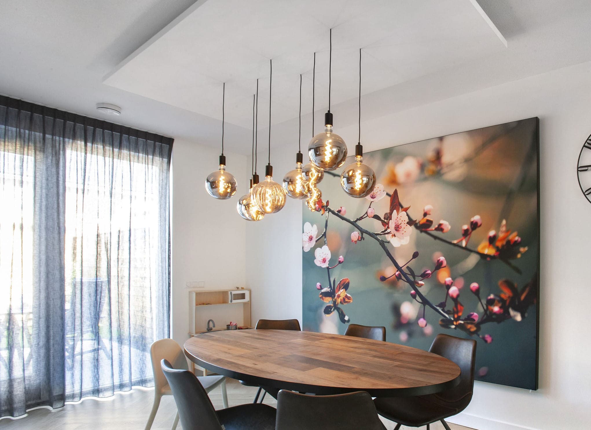 Akoestisch fotopaneel van een bloesem