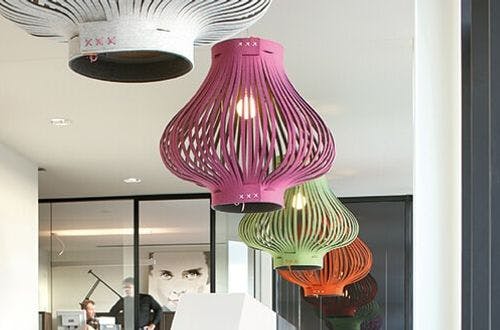 Akoestische lamp gemaakt van 100% recyclebaar ecologisch vilt